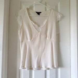 Vintage White Creamy 100% Silk Night Shirt